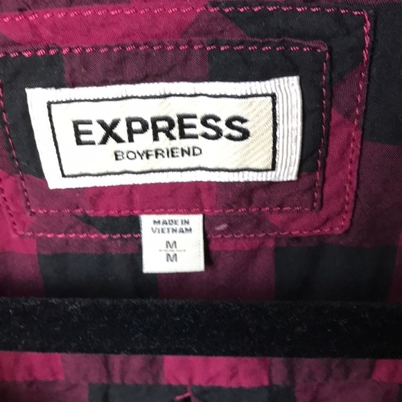 Express boyfriend plaid size medium black and red - Picture 2 of 3